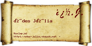 Édes Júlia névjegykártya
