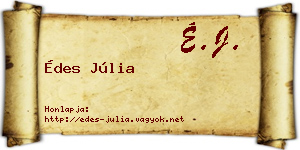Édes Júlia névjegykártya